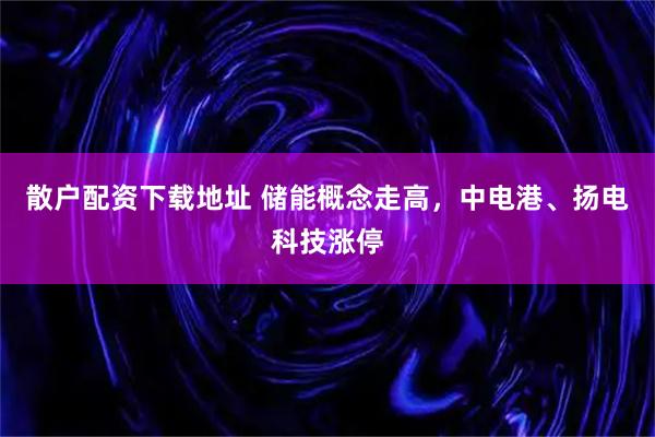 散户配资下载地址 储能概念走高，中电港、扬电科技涨停